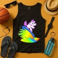 Unicorn Surfing On the Rainbow Tank Top thumb 4