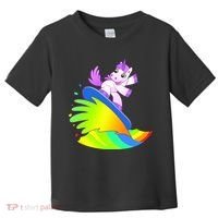 Unicorn Surfing On the Rainbow Toddler T-Shirt thumb 0