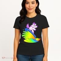 Unicorn Surfing On the Rainbow Women's T-Shirt thumb 4