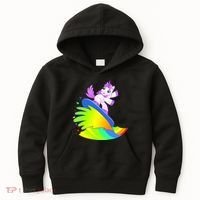 Unicorn Surfing On the Rainbow Kids Hoodie thumb 0