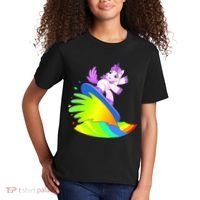 Unicorn Surfing On the Rainbow Kids T-Shirt thumb 2