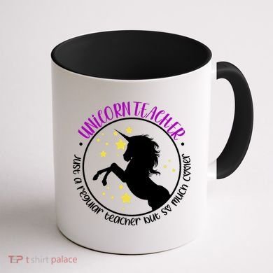 Unicorn Teacher Just A Regular Teacher But So Much Cooler Coffee Mug back