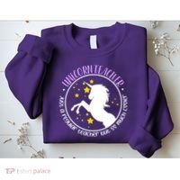 Unicorn Teacher Just A Regular Teacher But So Much Cooler Sweatshirt thumb 2
