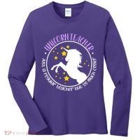 Unicorn Teacher Just A Regular Teacher But So Much Cooler Women's Long Sleeve Shirt thumb 0