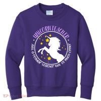 Unicorn Teacher Just A Regular Teacher But So Much Cooler Kids Sweatshirt thumb 0