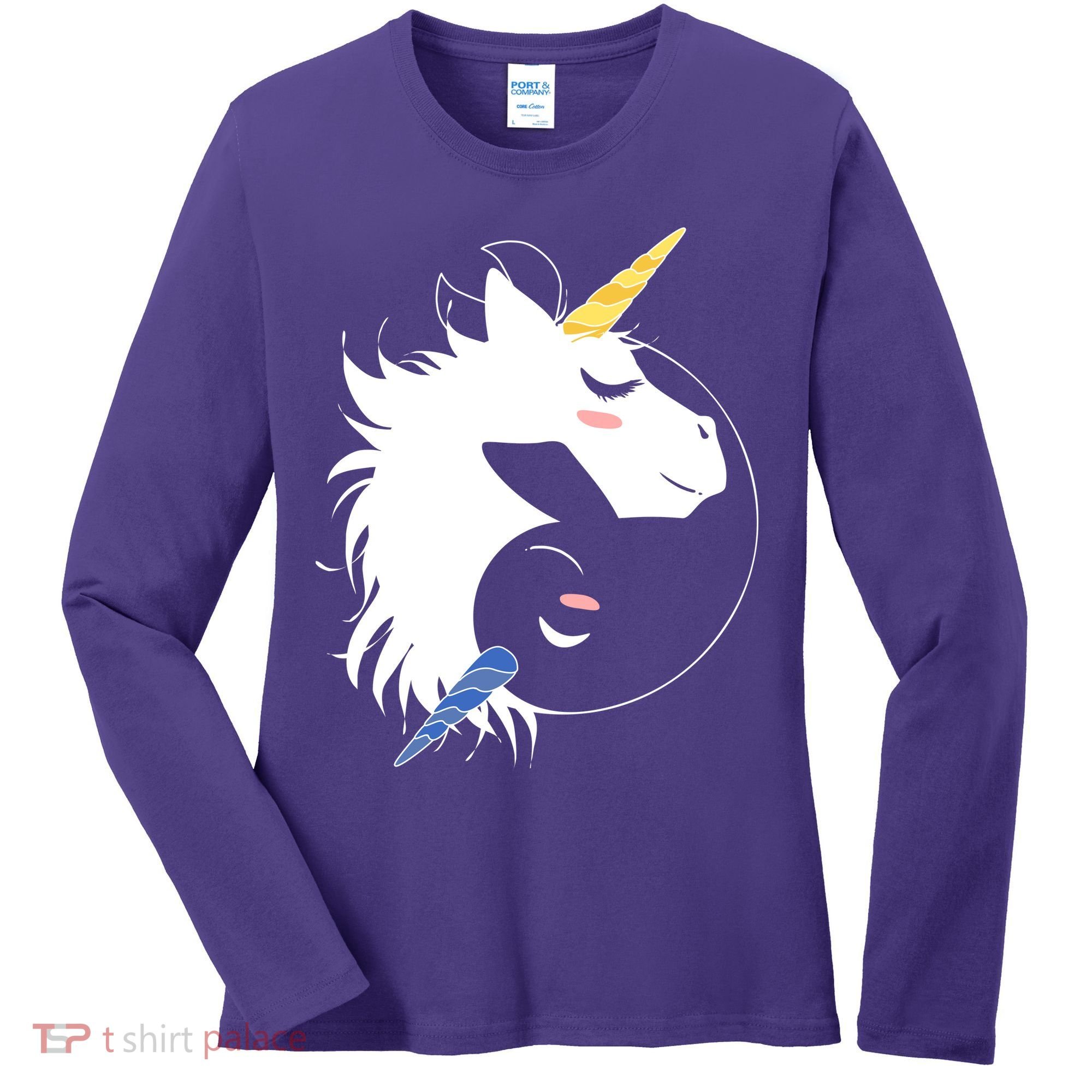 Unicorn Ying Yang Women's Long Sleeve Shirt