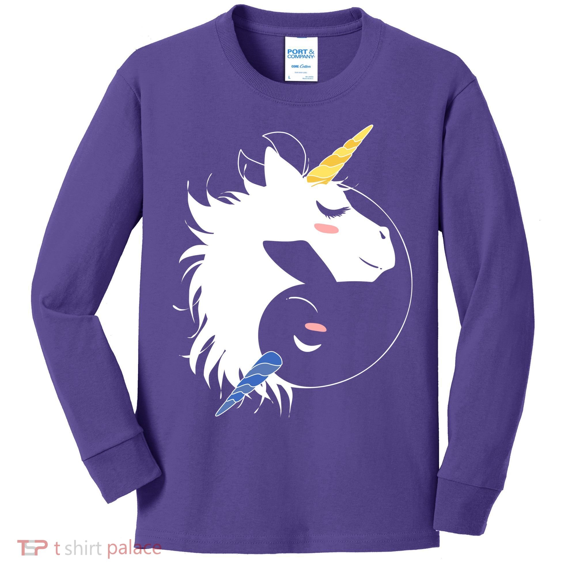 Unicorn Ying Yang Kids Long Sleeve Shirt