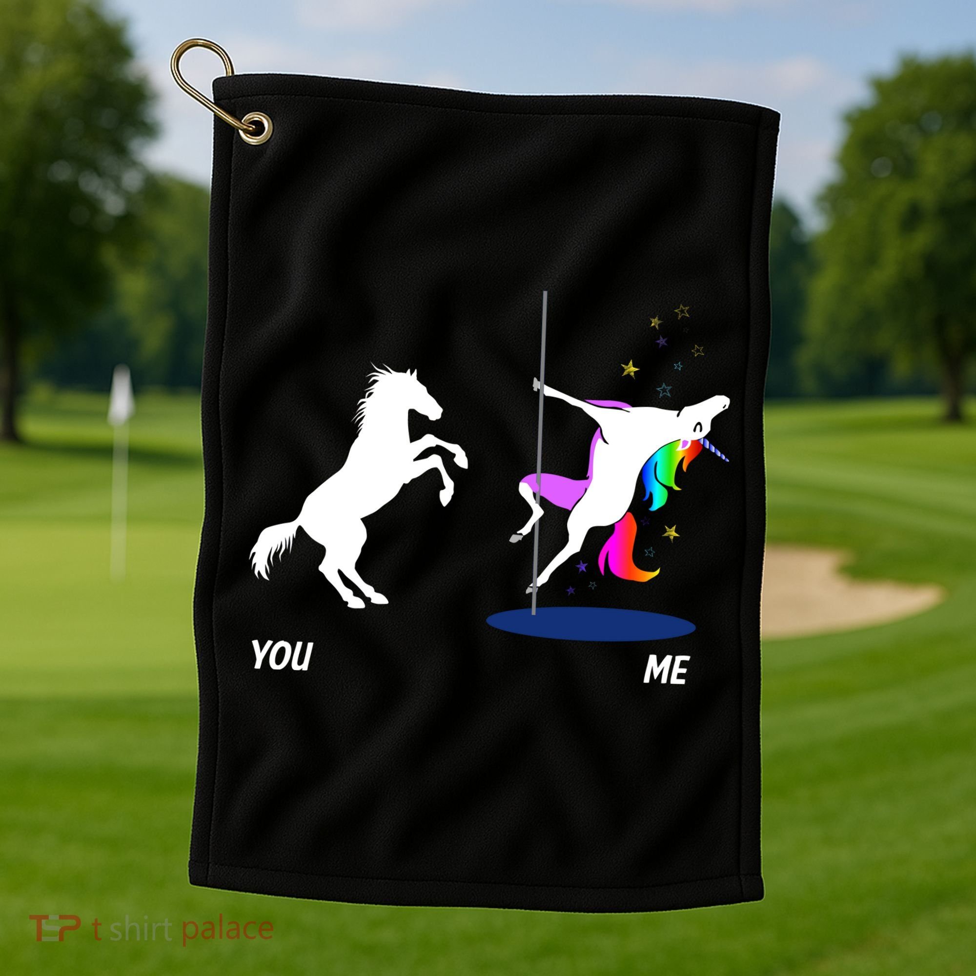 Unicorn You Me Golf Towel