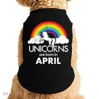 Unicorns Are Born In April Doggie Tank thumb 0