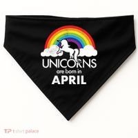 Unicorns Are Born In April USA-Made Doggie Bandana thumb 0