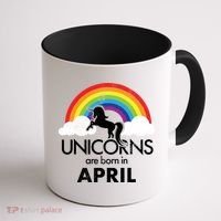 Unicorns Are Born in April Coffee Mug thumb 1
