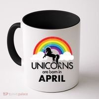 Unicorns Are Born in April Coffee Mug thumb 0