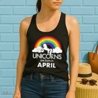 Unicorns Are Born In April Women's Tank Top thumb 2