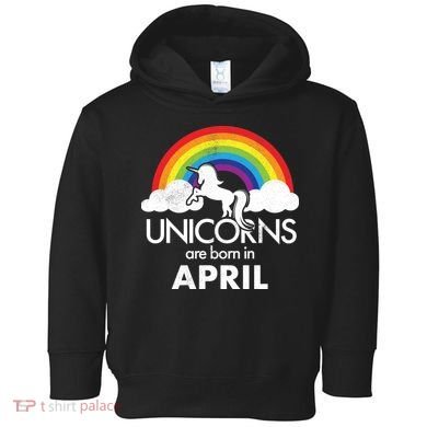 Unicorns Are Born in April Toddler Hoodie