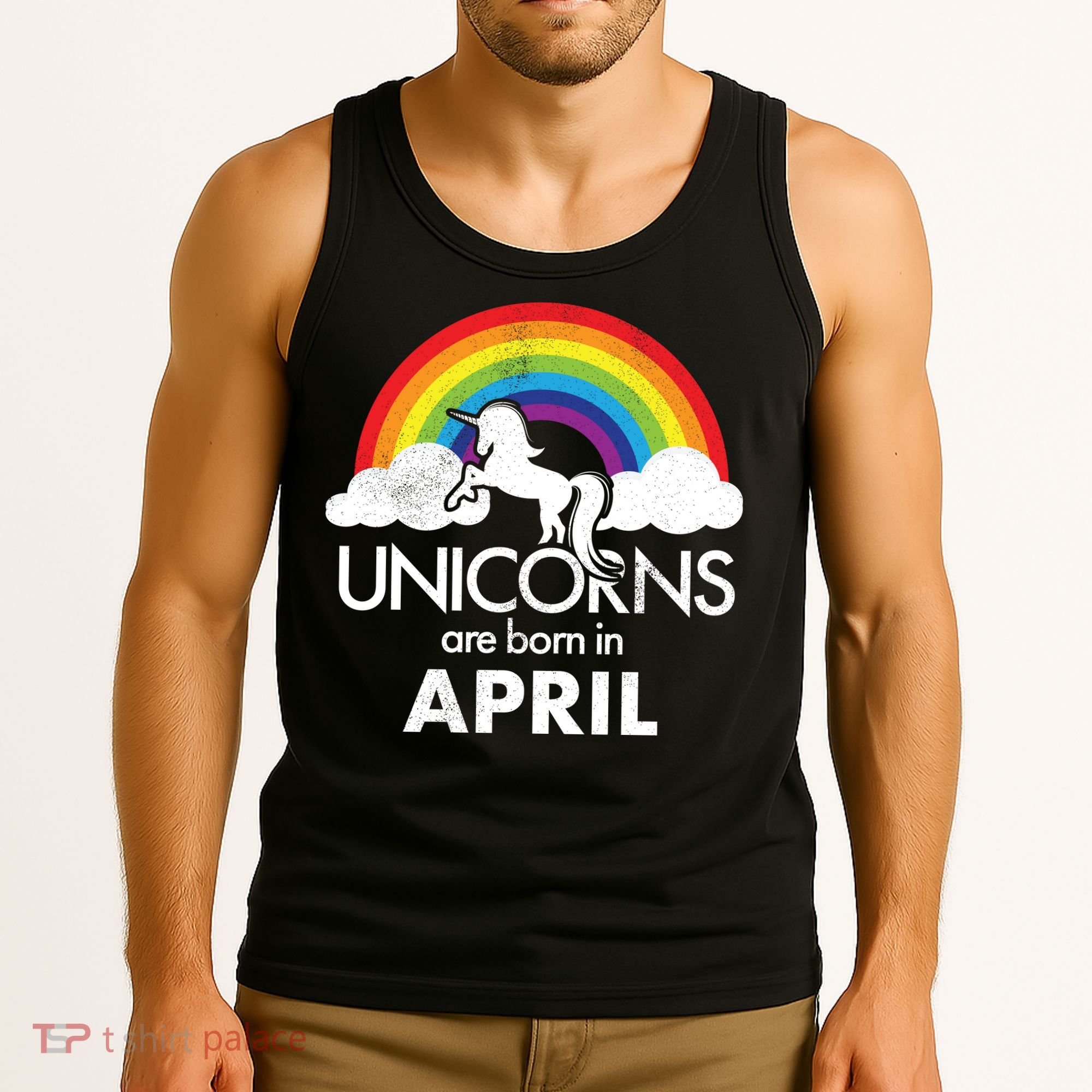 Unicorns Are Born In April Tank Top