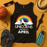 Unicorns Are Born In April Tank Top thumb 4