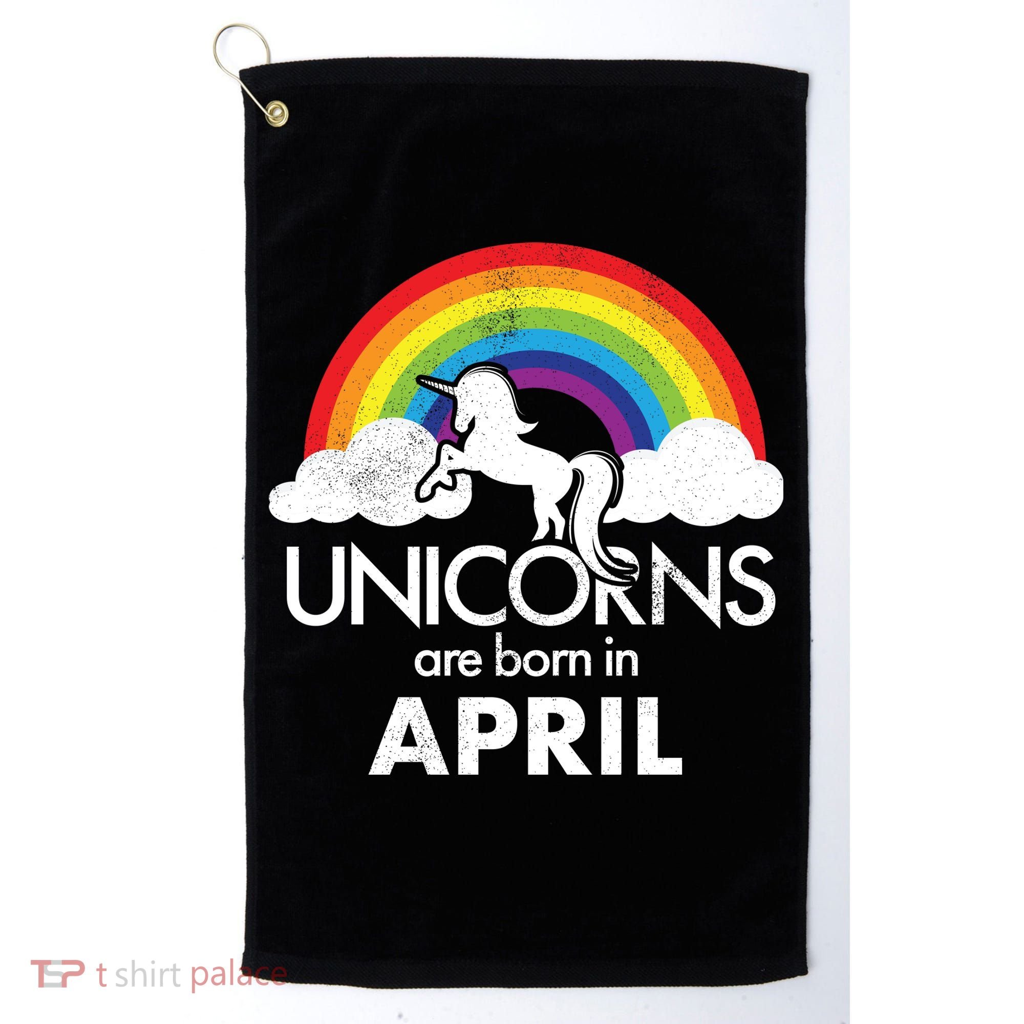 Unicorns Are Born in April Golf Towel