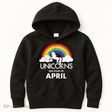 Unicorns Are Born in April Kids Hoodie