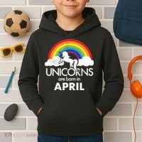 Unicorns Are Born in April Kids Hoodie thumb 2