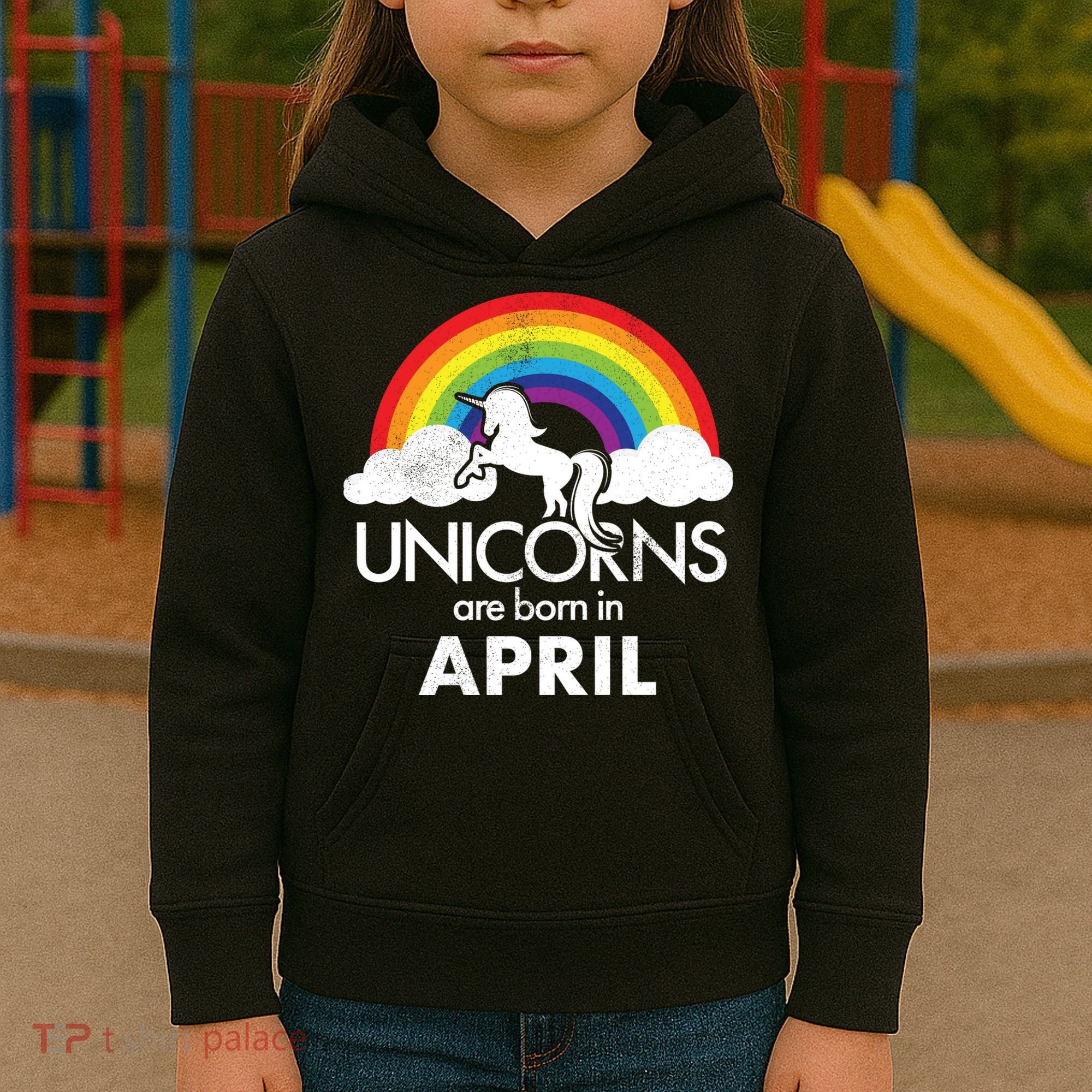 Unicorns Are Born in April Kids Hoodie