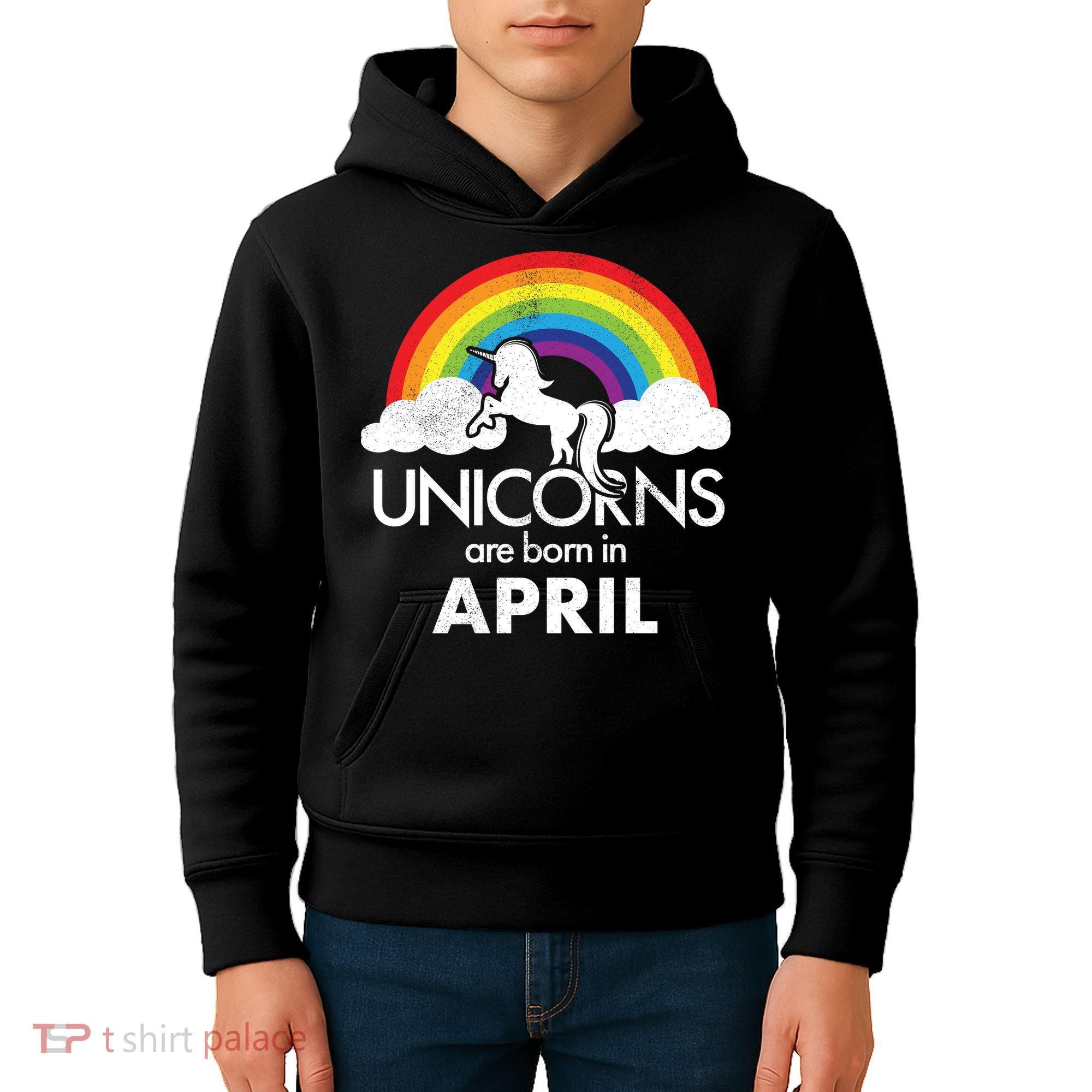 Unicorns Are Born in April Kids Hoodie