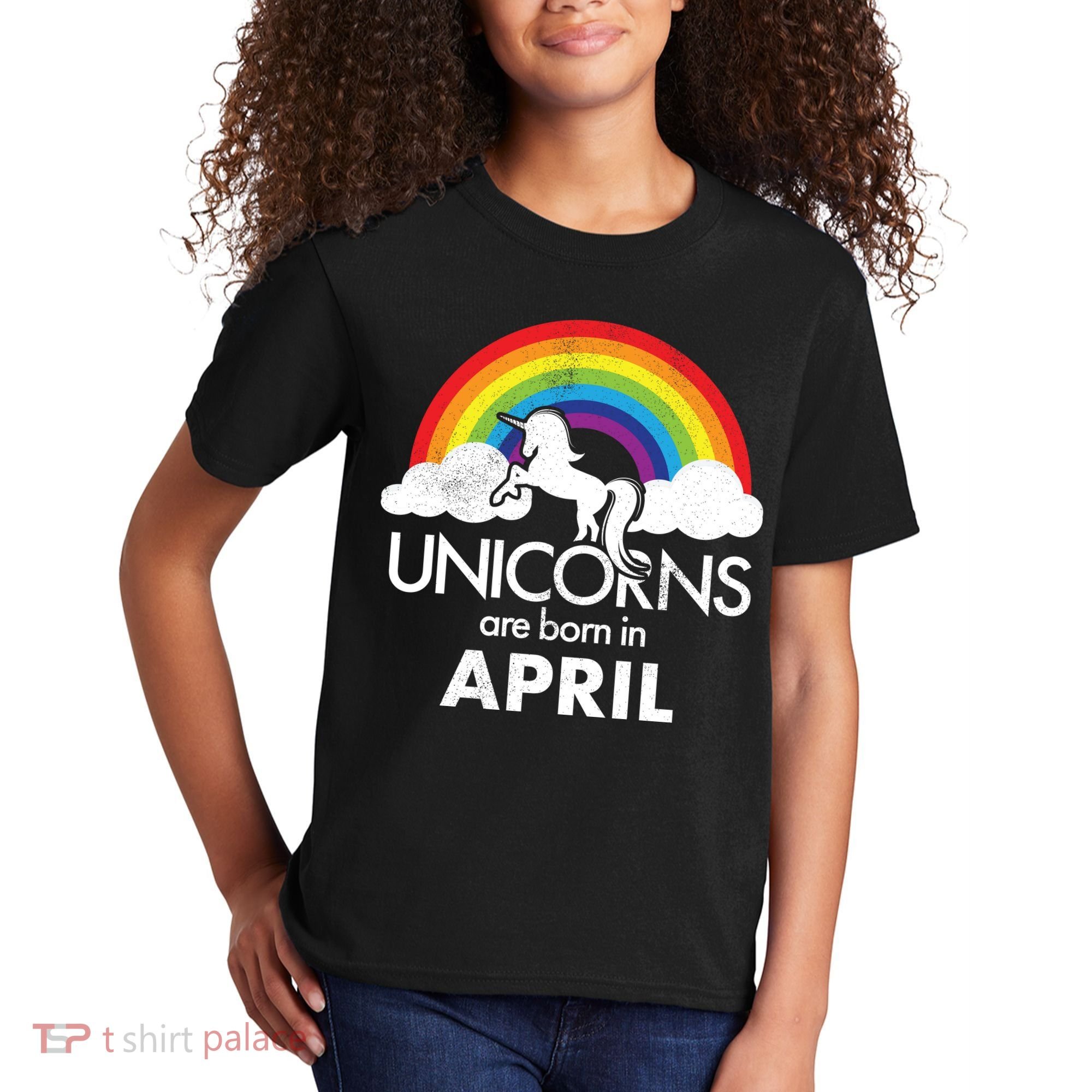 Unicorns Are Born in April Kids T-Shirt