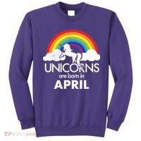 Unicorns Are Born In April Sweatshirt thumb 0