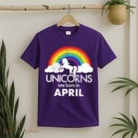Unicorns Are Born In April T-Shirt thumb 2