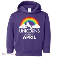 Unicorns Are Born In April Toddler Hoodie thumb 0