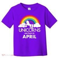 Unicorns Are Born In April Toddler T-Shirt thumb 0