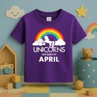 Unicorns Are Born In April Toddler T-Shirt thumb 3