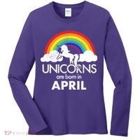 Unicorns Are Born In April Women's Long Sleeve Shirt thumb 0