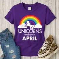 Unicorns Are Born In April Women's T-Shirt thumb 3