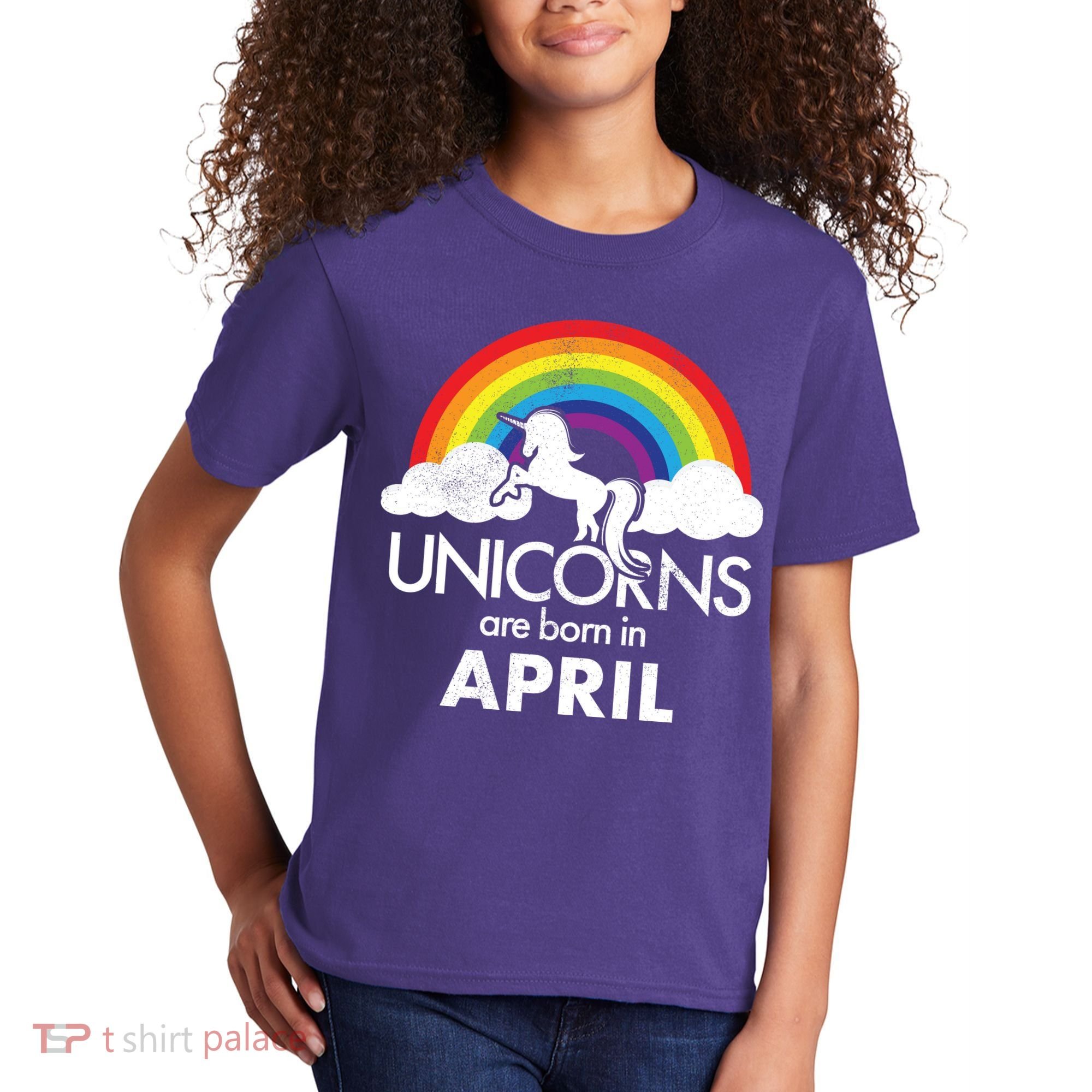 Unicorns Are Born In April Kids T-Shirt