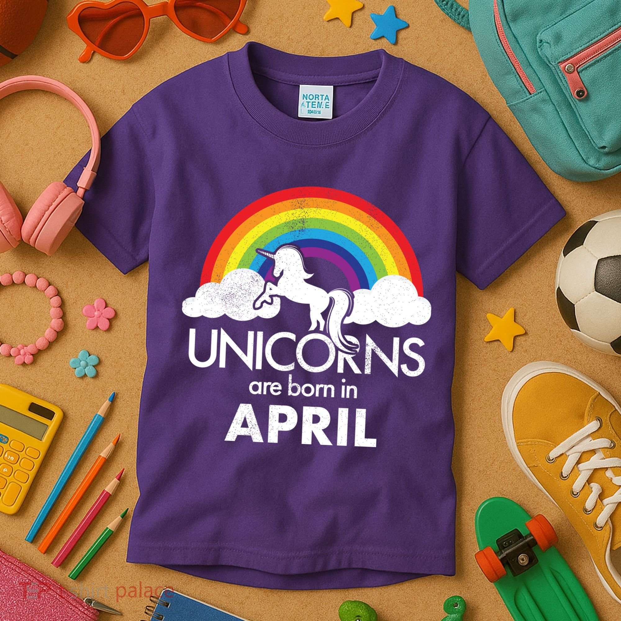 Unicorns Are Born In April Kids T-Shirt