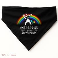 Unicorns are Born in August Birthday USA-Made Doggie Bandana thumb 0