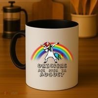 Unicorns are Born in August Birthday Coffee Mug thumb 4