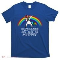 Unicorns are Born in August Birthday T-Shirt thumb 0