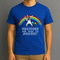 Unicorns are Born in August Birthday T-Shirt thumb 3
