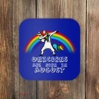 Unicorns are Born in August Birthday Coaster thumb 0