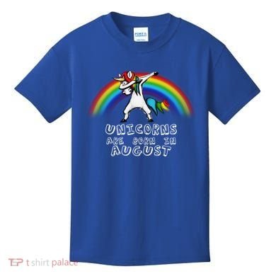 Unicorns are Born in August Birthday Kids T-Shirt