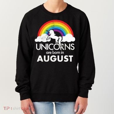 Unicorns Are Born In August Rainbow Retro Women's Sweatshirt
