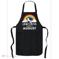 Unicorns Are Born In August Rainbow Retro Apron thumb 0