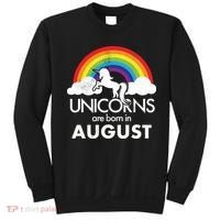 Unicorns Are Born In August Rainbow Retro Sweatshirt thumb 0