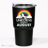 Unicorns Are Born In August Rainbow Retro Tumbler thumb 0