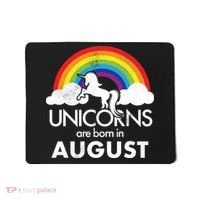 Unicorns Are Born In August Rainbow Retro Mousepad thumb 0