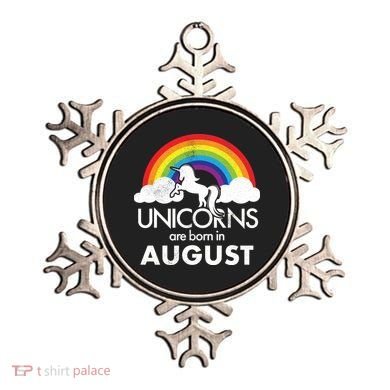 Unicorns Are Born In August Rainbow Retro Ornament
