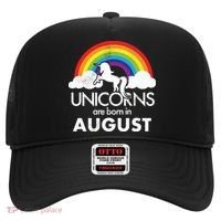 Unicorns Are Born In August Rainbow Retro Hat thumb 0