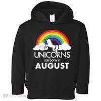 Unicorns Are Born In August Rainbow Retro Toddler Hoodie thumb 0