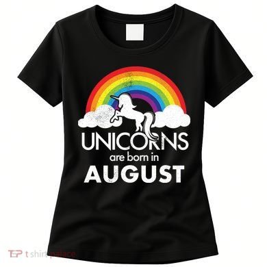 Unicorns Are Born In August Rainbow Retro Women's T-Shirt